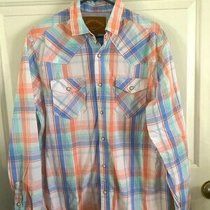 Red Camel Men's Multicolor Plaid Casual Button Down Shirt